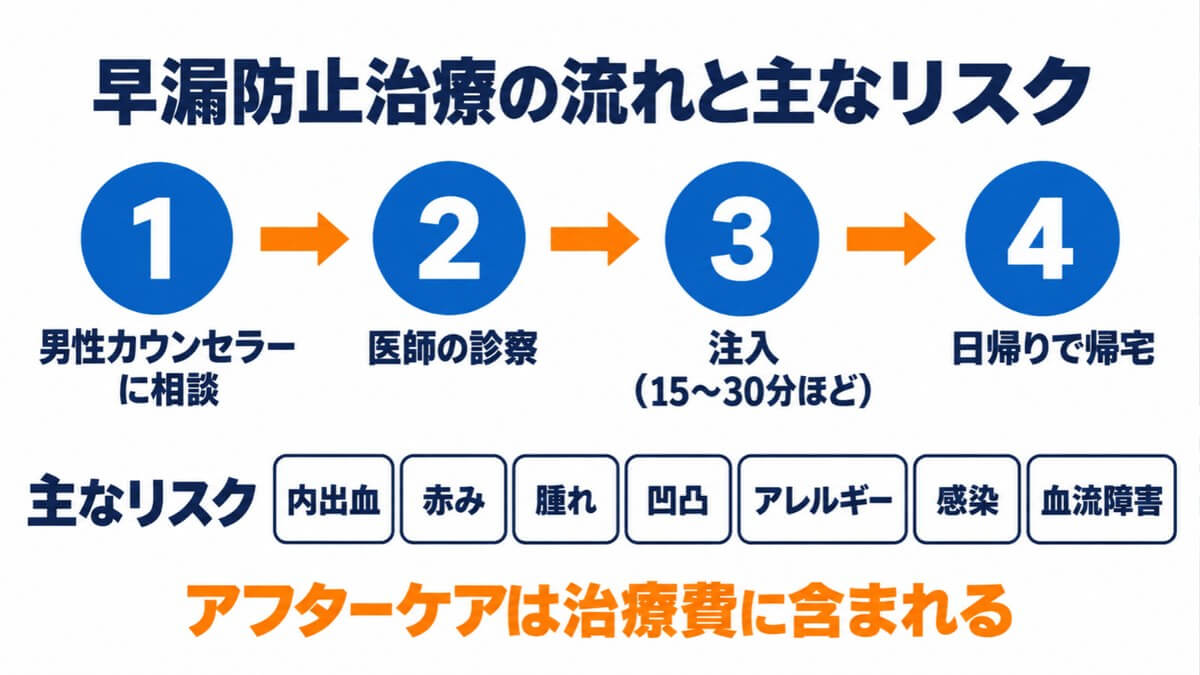 早漏防止治療の流れと主なリスク